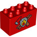 LEGO Red Duplo Brick 2 x 4 x 2 with Fire Logo (31111 / 51757)