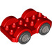 LEGO rouge Duplo Auto avec Noir roues et Argent Hubcaps (11970 / 35026)