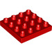 LEGO rouge Duplo assiette 4 x 4 (14721)