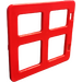 LEGO rouge Duplo Fenêtre 4 x 3 avec Bars avec des panneaux de différentes tailles (2206)