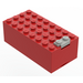 LEGO Rood Electric 9V Accu Doos 4 x 8 x 2.3 met Onderkant Deksel (4760 / 73955)