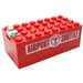 LEGO Red Electric 9V Battery Box 4 x 8 x 2.333 Cover with Airport Shuttle Sticker (4760)