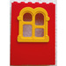 LEGO Red Fabuland Building Wall 2 x 6 x 7 with Yellow Squared Window