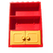 LEGO Rood Fabuland Kast 2 x 6 x 7 met Geel Doors