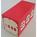 LEGO Red Fabuland Garage Block with White Windows and White Door