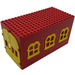 LEGO Red Fabuland Garage Block with Yellow Windows and Yellow Door