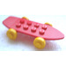 LEGO Rood Fabuland Skateboard with Yellow Wheels