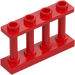 LEGO Red Fence Spindled 1 x 4 x 2 with 4 Top Studs (15332)