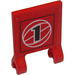 LEGO Rood Vlag 2 x 2 met &#039;1&#039; Sticker zonder uitlopende rand (2335)