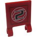 LEGO Red Flag 2 x 2 with &quot;2&quot; Sticker without Flared Edge (2335)
