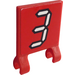 LEGO Red Flag 2 x 2 with 3 Sticker without Flared Edge (2335)