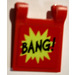 LEGO Red Flag 2 x 2 with &#039;BANG!&#039; and Lime Starburst Sticker without Flared Edge (2335)
