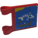 LEGO Red Flag 2 x 2 with Blue Map Sticker without Flared Edge (2335)