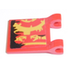 LEGO Red Flag 2 x 2 with Yellow Gear, Black Ripped Edge, Snakes Sticker without Flared Edge (2335)
