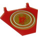 LEGO Red Flag 5 x 6 Hexagonal with dragon head in circle on both sides Sticker with Thick Clips (17979)