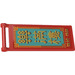 LEGO Red Flag 7 x 3 with Bar Handle with Gold and Turquoise Sign in Chinese with ‘1932’ (both sides) Sticker (30292)