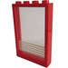 LEGO Rood Kader 1 x 4 x 5 met Transparant Glas met 5 Wit Strepen Sticker (2493)