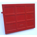 LEGO Red Garage Door with Transparent Counterweights (Old with Hinge Pins on Door)