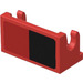 LEGO Red Hinge 1 x 2 Base with Black Rectangle (Model Right) Sticker (3937)