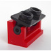 LEGO Red Hinge Brick 1 x 2 with Black Top Plate (3937 / 3938)