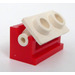 LEGO Rood Scharnier Steen 1 x 2 met Wit Top Plaat (3937 / 3938)