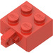 LEGO Rood Scharnier Steen 2 x 2 Vergrendelings met 1 Finger Verticaal (geen asgat) (30389)