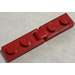 LEGO Rød Hinge Plate 1 x 2 with 1 and 2 Fingers, Complete Assembly