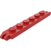 LEGO Red Hinge Plate 1 x 6 with 2 and 3 Stubs On Ends (4504)