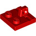 LEGO Rood Scharnier Plaat 2 x 2 met 1 Vergrendelings Finger Aan Top (53968 / 92582)