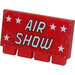 LEGO Rood Scharnier Tegel 2 x 4 met Ribs met &#039;Lucht SHOW&#039; Sticker (2873)