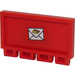 LEGO rot Scharnier Fliese 2 x 4 mit Ribs mit Mail Envelope Aufkleber (2873)