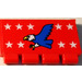 LEGO rot Scharnier Fliese 2 x 4 mit Ribs mit Weiß Stars und Blau Eagle Aufkleber (2873)