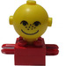 LEGO Rot Homemaker Figure with Yellow Head and Freckles