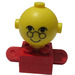 LEGO Red Homemaker Figure with Yellow Head and Glasses