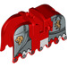 LEGO Rood Paard Barding met Gold Lions, Zilver Keten Protection (2490 / 91691)