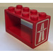 LEGO Red Hose Reel 2 x 4 x 2 Holder with Motorway Logo (4209)