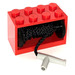 LEGO Rood Slang Reel 2 x 4 x 2 Houder met Spool en String en Light Grijs Slang Nozzle