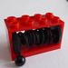 LEGO Rød Hose Reel 2 x 4 x 2 Holder with String with Ball