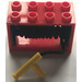 LEGO Rot Hose Reel 2 x 4 x 2 Holder with Yellow Nozzle