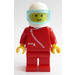 LEGO Rosso Giacca con Zipper, Bianco Casco con Trasparente Chiaro Blu Visore Minifigure