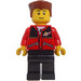 LEGO rot jacket zipper pockets und classic Raum Logo Town Minifigur