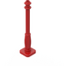 LEGO Red Lamp Post 2 x 2 x 7 with 6 Base Grooves (2039)