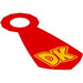 LEGO Red Large Tie Cloth with Yellow &#039;DK&#039; (104352)