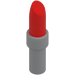 LEGO Punainen Lipstick jossa Medium Stone Harmaa Kahva (25866 / 93094)