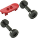 LEGO Red Minifig Skateboard with Black Wheels