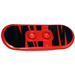 LEGO Red Minifig Skateboard with Four Wheel Clips with Black Zebra Stripes Sticker (42511)