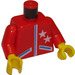 LEGO Red Minifig Torso with Blue Zippers and two Stars (973)