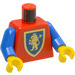 LEGO Punainen Pienoishahmo Vartalo jossa Crusaders Gold Leijona Kilpi Vanha tyyli (973)