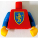 LEGO Red Minifig Torso with Crusaders Gold Lion with Red Tongue Decoration with Blue Arms and Yellow Hands New Style (973)
