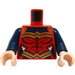 LEGO Red Minifig Torso with Dark Blue and Gold Wonder Woman Decoration (973)